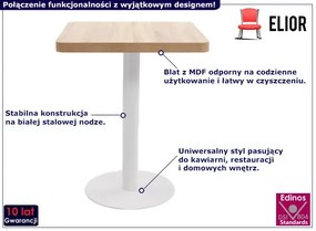 Kwadratowy nowoczesny stolik barowy dąb sonoma + biały - Equss