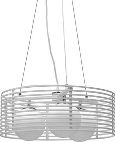 Cage - Biała metalowa lampa wisząca