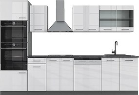 Aneks kuchenny biały wysoki połysk/antracyt 300x60x81.6 r-line