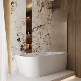 Parawan nawannowy owalny ARTE WELLE Oval Clear szkło transparentne ryflowane | Różne rozmiary : Kolor profili kabiny - chrom / srebrny, Rozmiar - 70x140 cm