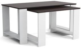 Stoliki kawowe ZESTAW STOLIKÓW 90+65cm MORI Biały/Wenge
