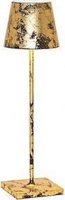 Lampa stołowa LED Poldina Pro Black Crackle Gold Leaf, ładowalna i ściemnialna, z czasem pracy na baterii do 12 godzin.