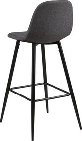Tapicerowany stołek barowy na metalowych nogach Wilma dark grey