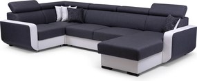 Masseno Narożnik PALAZZO z funkcją spania i pojemnikiem na pościel Narozniki U, Rozkładana sofa - Szary, INARI 94+MADRYT 920