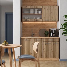 Pojedyncza kuchnia dąb artisan/dąb goldkraft 140x60x81.6 r-line