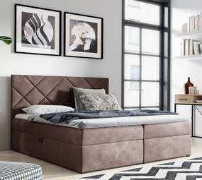 Brązowe welurowe łóżko 5 rozmiarów D3-T20