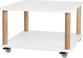 Kwadratowy stolik kawowy na kółkach Ashme z kolorowym blatem 64x64 cm
