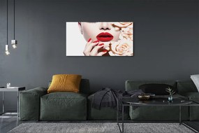 Obraz drukowany na płótnie Róże i Czerwone Usta