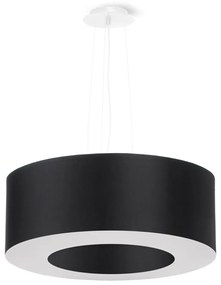Czarna lampa wisząca z tekstylnym kloszem ø 50 cm Galata – Nice Lamps