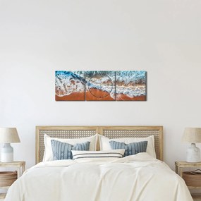 Obraz plaży morskiej (z zegarem) (90x30 cm)