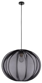 Czarna lampa wisząca z tekstylnym kloszem ø 52 cm Mellow – Candellux Lighting