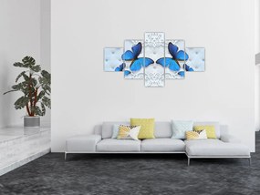 Obraz - Niebieskie motyle (125x70 cm)