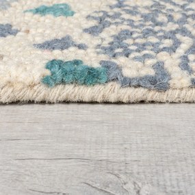 Niebiesko-beżowy wełniany dywan tkany ręcznie 120x170 cm Eloise Patchwork – Flair Rugs