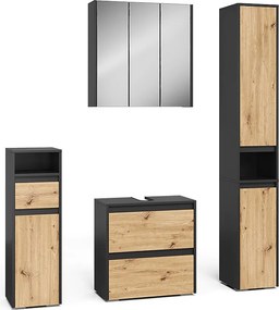 Zestaw mebli łazienkowych antracyt/artisan 60.1x30.1x62 majest