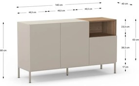 Komoda w naturalnym kolorze 140x80 cm Cailin – Marckeric