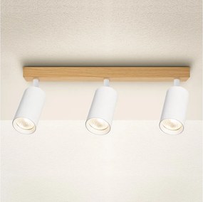 Brilagi - Oprawa punktowa SELE 3xGU10/30W/230V biała/dekor dębu