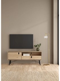 Szafka pod TV w dekorze dębu w naturalnym kolorze 150x60x40 cm Ry – Tvilum