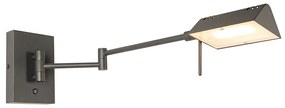 Designerska lampa ścienna czarna z wbudowanym ściemniaczem LED - NotiaDesignerski Oswietlenie wewnetrzne