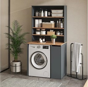 Szafka na pralkę antracyt/złoty dąb 93.6x60x88.2 viktor