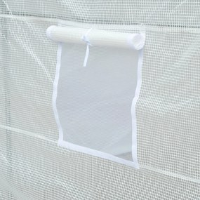 Outsunny foliowa szklarnia ogrodowa 35x2x2m z 6 oknami wentylacyjnymi biała trwała i przestronna | Aosom PL