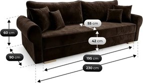 Sofa z Funkcją Spania RELON Brązowa Nowoczesna