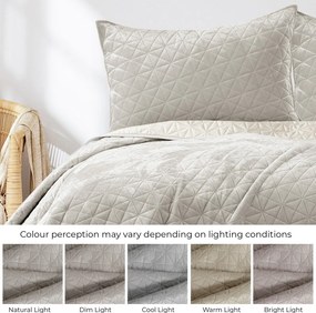 Szarobeżowa aksamitna narzuta pikowana 240x260 cm Laila – Restilo