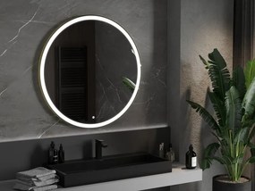 Mexen Esso lustro łazienkowe podświetlane, okragłe 100 cm, LED 6000K, antypara, rama złota - 9825-100-100-611-50