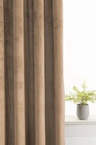 Zasłona zaciemniająca ELVIO VELVET 140x250 cm, beżowa Zawieszanie: Metalowe pierścienie