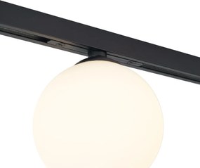 Nowoczesny system szynowy czarny z 2 reflektorami i 3 lampami wiszącymi 1-fazowy - Slimline Eira