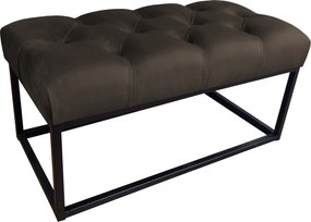 Ławka CHESTERFIELD tkanina Welur loft ławka metal : Kolor Stelaża - Czarny , Kolor tkaniny - VELVET - MG05, Typ tkaniny - Velvet