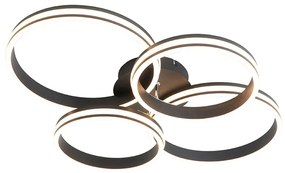 Plafon czarny w komplecie z LED 3-stopniowy ściemniacz 4-światła - Navara