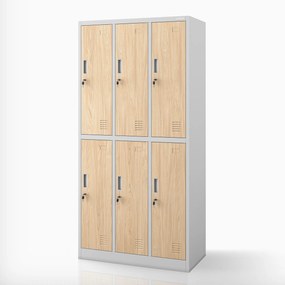 Szafa socjalna ubraniowa 6-drzwiowa szara/dąb sonoma, 900x1850x450 mm: IGOR Eco Design