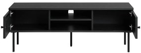 Czarna szafka pod TV w dekorze dębu 120x43 cm Pensacola – Unique Furniture