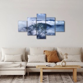 Obraz lasu we mgle (125x70 cm)