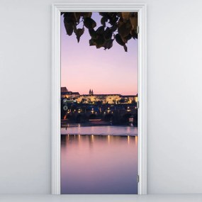 Fototapeta na drzwi- Zamek Praski i Wełtawa (95x205cm)