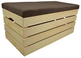 Pufa kufer skrzynia drewniana sosnowa siedzisko 80cm naturalna