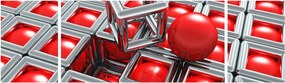 Obraz - 3D metaliczna abstrakcja (170x50 cm)