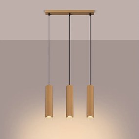 Lampa wisząca minimalistyczny Gloow, aluminium - 3 źródło światła 3000K - L.45 x H.98 cm - złoty