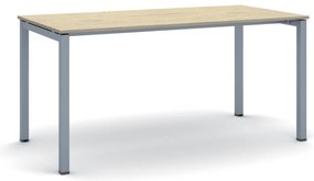 Stół konferencyjny do biura PRIMO SQUARE, 160x80 cm, szaro-srebrna podstawa, dąb naturalny