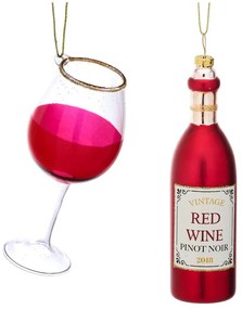 Szklane bombki choinkowe zestaw 2 szt. Red Wine – Sass &amp; Belle