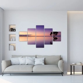 Obraz powierzchni wody o wschodzie słońca (125x70 cm)