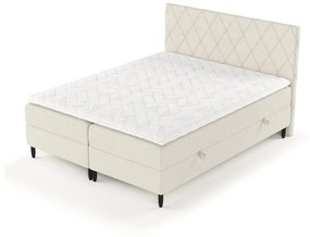 Beżowe łóżko boxspring ze schowkiem 180x200 cm Gwen – Maison de Rêve