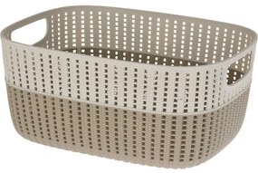 Kosz plastikowy Duo, kremowy, 38 x 28,5 x 17,1 cm