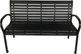 Ławka ogrodowa 125 x 60 x 80 cm, czarny, stal / plastik