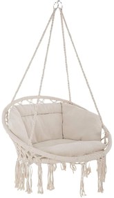 Krzesło Brazylijskie fotel wiszący Magia Wypoczynku w Stylu Boho  B-3101C BEŻ