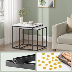 Zestaw 2 stolików kawowych QUADRO, biały