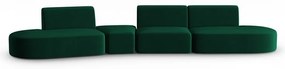 Zielona aksamitna sofa lewostronna 428 cm Paolo – Milo Casa