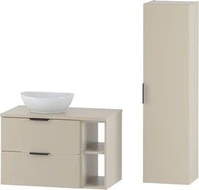 Kaszmirowy Zestaw do Łazienki 80cm Szafka Regał Blat Umywalka Słupek Pile