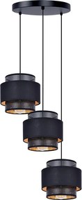 Czarna lampa wisząca z 3 abażurami nad stół - 3Y A514 N8-K68