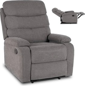 Fotel Rozkładany z Podnóżkiem KOBE Szary Nowoczesny